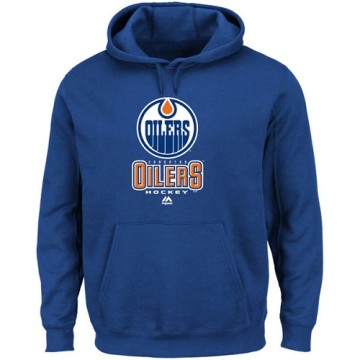 Majestic Men's Edmonton Oilers Critical Victory VIII Fleece Hoodie - - Blue
