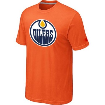 Men's Edmonton Oilers Big & Tall Logo T-Shirt - - Orange