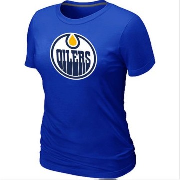 Women's Edmonton Oilers Big & Tall Logo T-Shirt - - Blue