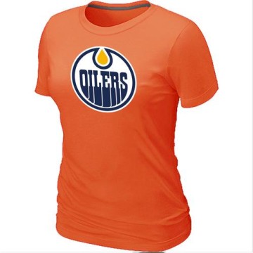 Women's Edmonton Oilers Big & Tall Logo T-Shirt - - Orange