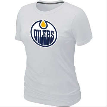 Women's Edmonton Oilers Big & Tall Logo T-Shirt - - White