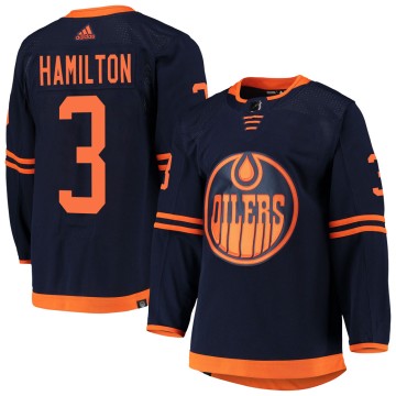 Authentic Adidas Men's Al Hamilton Edmonton Oilers Alternate Primegreen Pro Jersey - Navy