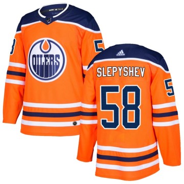 Authentic Adidas Men's Anton Slepyshev Edmonton Oilers r Home Jersey - Orange