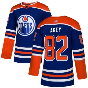 Authentic Adidas Men's Beau Akey Edmonton Oilers Alternate Jersey - Royal