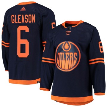 Authentic Adidas Men's Ben Gleason Edmonton Oilers Alternate Primegreen Pro Jersey - Navy