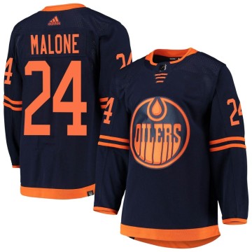 Authentic Adidas Men's Brad Malone Edmonton Oilers Alternate Primegreen Pro Jersey - Navy