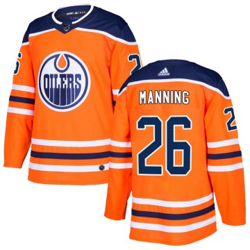 Authentic Adidas Men's Brandon Manning Edmonton Oilers r Home Jersey - Orange