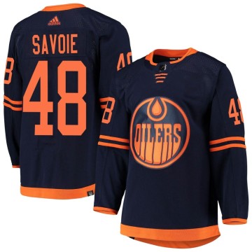 Authentic Adidas Men's Carter Savoie Edmonton Oilers Alternate Primegreen Pro Jersey - Navy