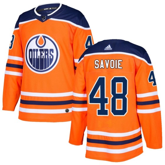 Authentic Adidas Men's Carter Savoie Edmonton Oilers r Home Jersey - Orange