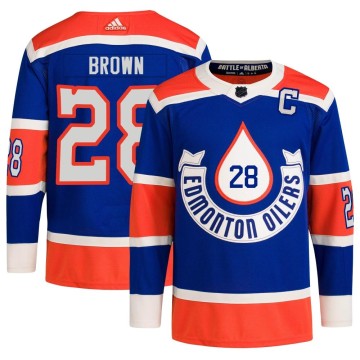 Authentic Adidas Men's Connor Brown Edmonton Oilers Royal 2023 Heritage Classic Primegreen Jersey - Brown