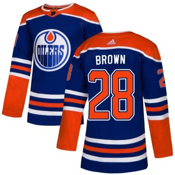 Authentic Adidas Men's Connor Brown Edmonton Oilers Royal Alternate Jersey - Brown
