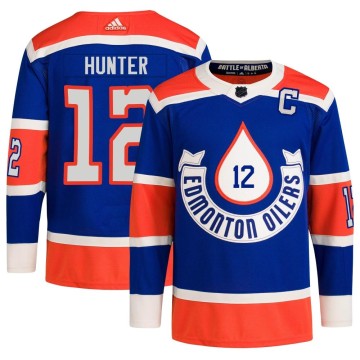 Authentic Adidas Men's Dave Hunter Edmonton Oilers 2023 Heritage Classic Primegreen Jersey - Royal