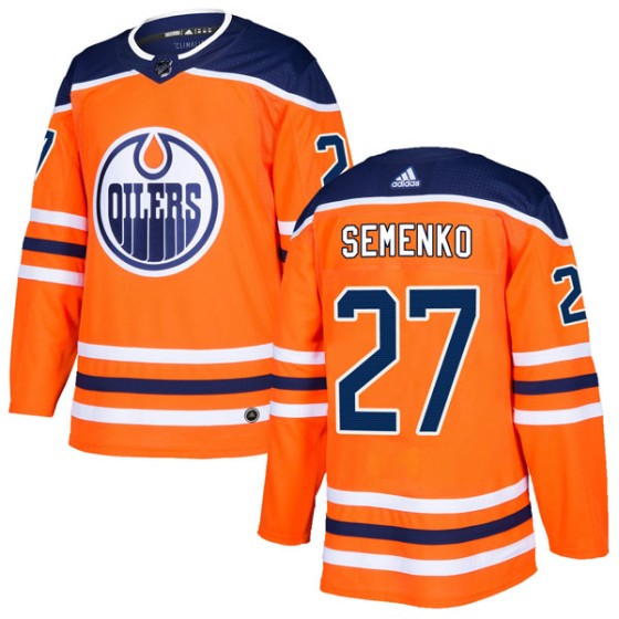 Authentic Adidas Men's Dave Semenko Edmonton Oilers r Home Jersey - Orange