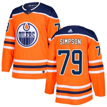 Authentic Adidas Men's Dillon Simpson Edmonton Oilers r Home Jersey - Orange