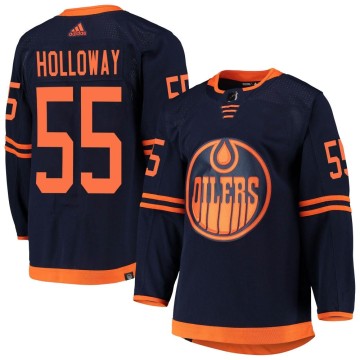 Authentic Adidas Men's Dylan Holloway Edmonton Oilers Alternate Primegreen Pro Jersey - Navy