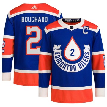 Authentic Adidas Men's Evan Bouchard Edmonton Oilers 2023 Heritage Classic Primegreen Jersey - Royal