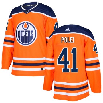 Authentic Adidas Men's Evan Polei Edmonton Oilers r Home Jersey - Orange