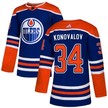 Authentic Adidas Men's Ilya Konovalov Edmonton Oilers Alternate Jersey - Royal