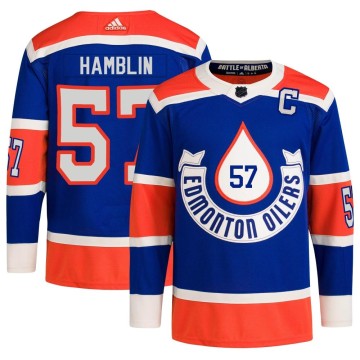 Authentic Adidas Men's James Hamblin Edmonton Oilers 2023 Heritage Classic Primegreen Jersey - Royal