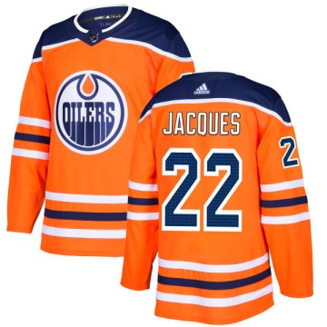 Authentic Adidas Men's Jean-Francois Jacques Edmonton Oilers Jersey - Royal