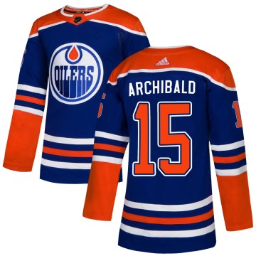Authentic Adidas Men's Josh Archibald Edmonton Oilers Alternate Jersey - Royal