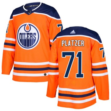 Authentic Adidas Men's Kyle Platzer Edmonton Oilers r Home Jersey - Orange