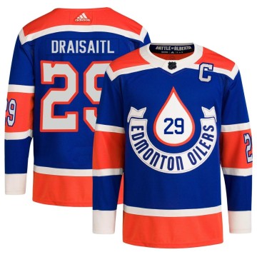 Authentic Adidas Men's Leon Draisaitl Edmonton Oilers 2023 Heritage Classic Primegreen Jersey - Royal