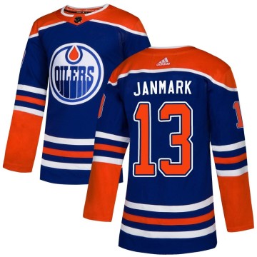 Authentic Adidas Men's Mattias Janmark Edmonton Oilers Alternate Jersey - Royal