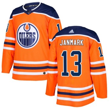 Authentic Adidas Men's Mattias Janmark Edmonton Oilers r Home Jersey - Orange