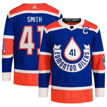 Authentic Adidas Men's Mike Smith Edmonton Oilers 2023 Heritage Classic Primegreen Jersey - Royal