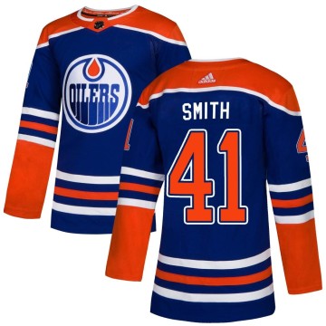 Authentic Adidas Men's Mike Smith Edmonton Oilers Alternate Jersey - Royal