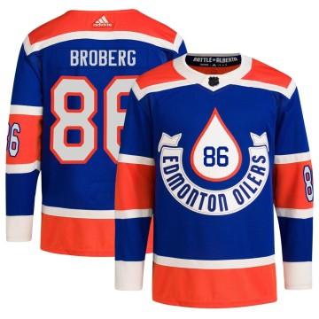 Authentic Adidas Men's Philip Broberg Edmonton Oilers 2023 Heritage Classic Primegreen Jersey - Royal