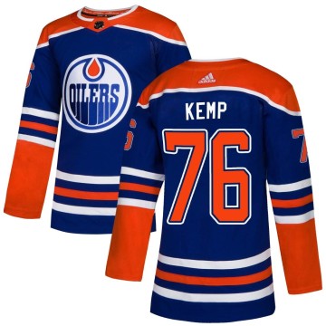 Authentic Adidas Men's Philip Kemp Edmonton Oilers Alternate Jersey - Royal