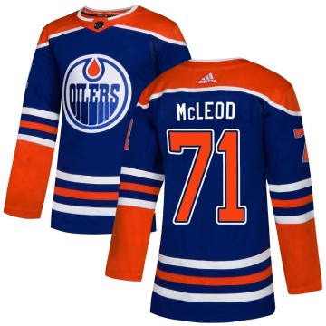 Authentic Adidas Men's Ryan McLeod Edmonton Oilers Alternate Jersey - Royal