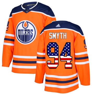 Authentic Adidas Men's Ryan Smyth Edmonton Oilers USA Flag Fashion Jersey - Orange