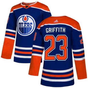 Authentic Adidas Men's Seth Griffith Edmonton Oilers Alternate Jersey - Royal
