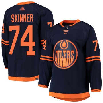 Authentic Adidas Men's Stuart Skinner Edmonton Oilers Alternate Primegreen Pro Jersey - Navy
