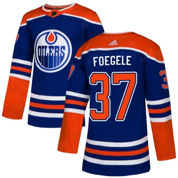 Authentic Adidas Men's Warren Foegele Edmonton Oilers Alternate Jersey - Royal