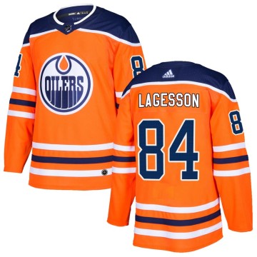 Authentic Adidas Men's William Lagesson Edmonton Oilers r Home Jersey - Orange