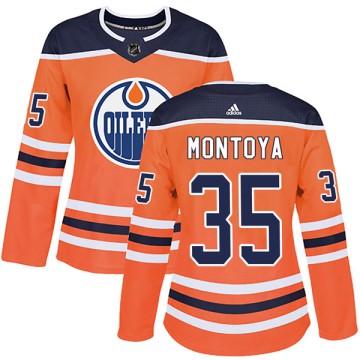 Authentic Adidas Women's Al Montoya Edmonton Oilers r Home Jersey - Orange