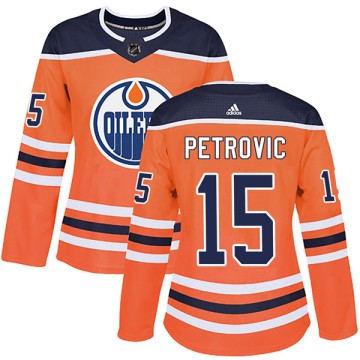 Authentic Adidas Women's Alex Petrovic Edmonton Oilers r Home Jersey - Orange
