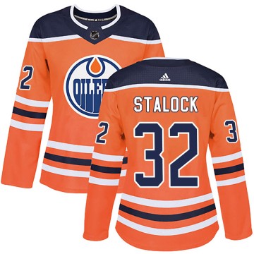 Authentic Adidas Women's Alex Stalock Edmonton Oilers r Home Jersey - Orange