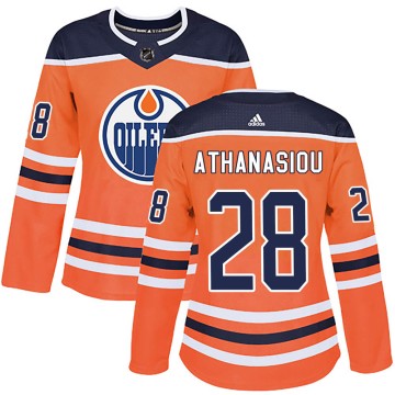 Authentic Adidas Women's Andreas Athanasiou Edmonton Oilers ized r Home Jersey - Orange
