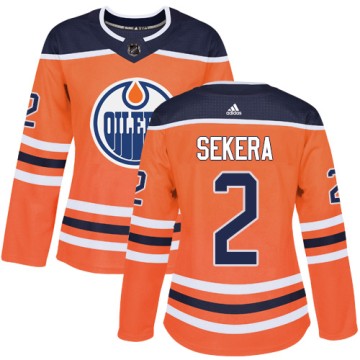 Authentic Adidas Women's Andrej Sekera Edmonton Oilers Home Jersey - Orange