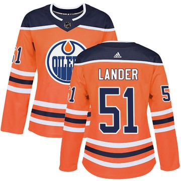 Authentic Adidas Women's Anton Lander Edmonton Oilers r Home Jersey - Orange
