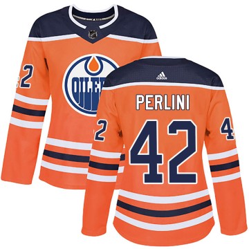 Authentic Adidas Women's Brendan Perlini Edmonton Oilers r Home Jersey - Orange