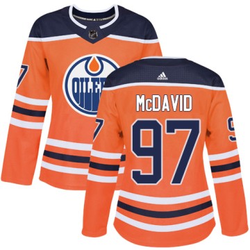 Authentic Adidas Women's Connor McDavid Edmonton Oilers Home Jersey - Orange