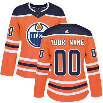 Authentic Adidas Women's Custom Edmonton Oilers Custom r Home Jersey - Orange