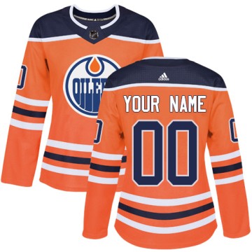 Authentic Adidas Women's Custom Edmonton Oilers Home Jersey - Orange