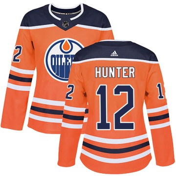 Authentic Adidas Women's Dave Hunter Edmonton Oilers r Home Jersey - Orange